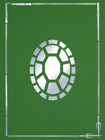 Special limited edition of the Toys of Teenage Mutant Ninja Turtles with a faux green leather cover, silver foil stamping, and silver gilded edges.